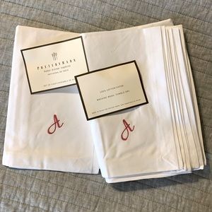New In Package Pottery Barn Embroidered Cotton Napkins